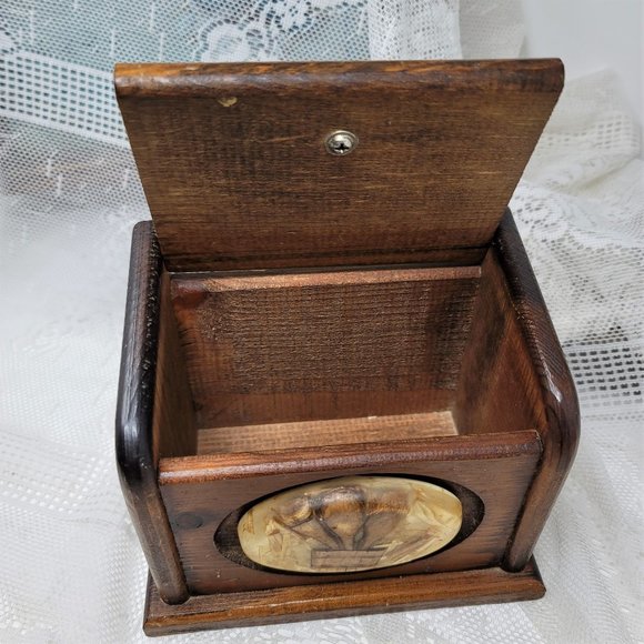 Vintage Wood Trinket Box Recipe Holder - Picture 3 of 11